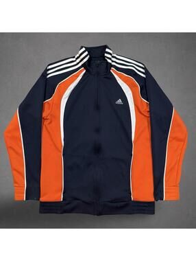 Adidas ClimaLite Navy Orange Full Zip Track Jacket